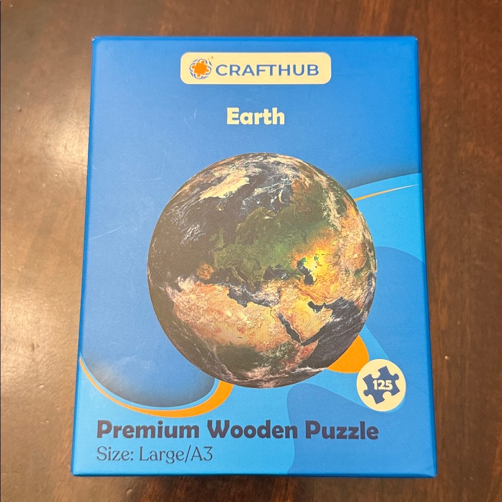 CraftHub wooden Earth puzzle.   125 pieces.  Very good condition.  Animal shapes